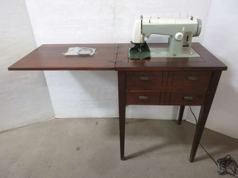 Sewing Machine Cabinet with Sears Kenmore Sewing Machine