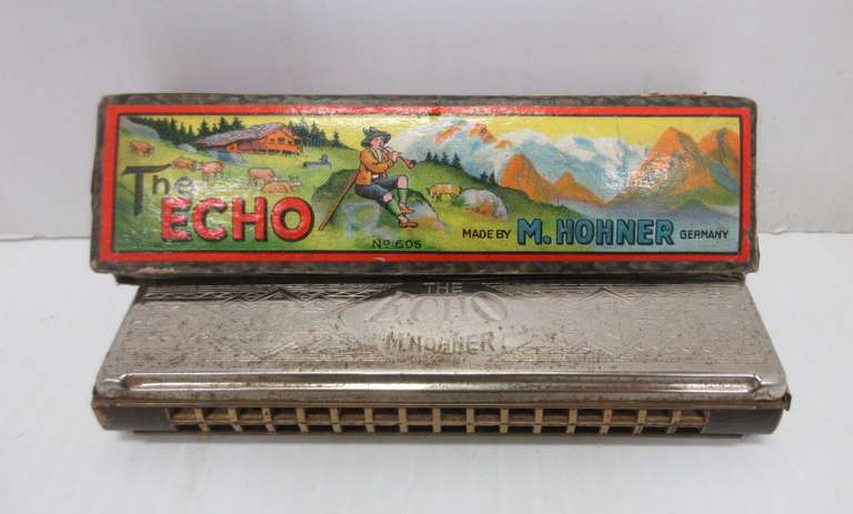 Old "Echo Harmonica" by Hohner with Original Box, Germany