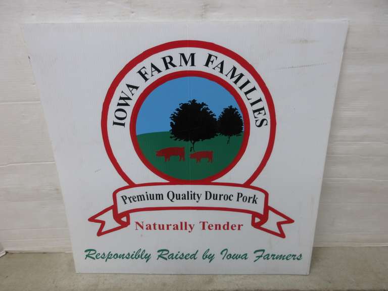 Iowa Farm Families Premium Quality Duroc Pork Cardboard Sign