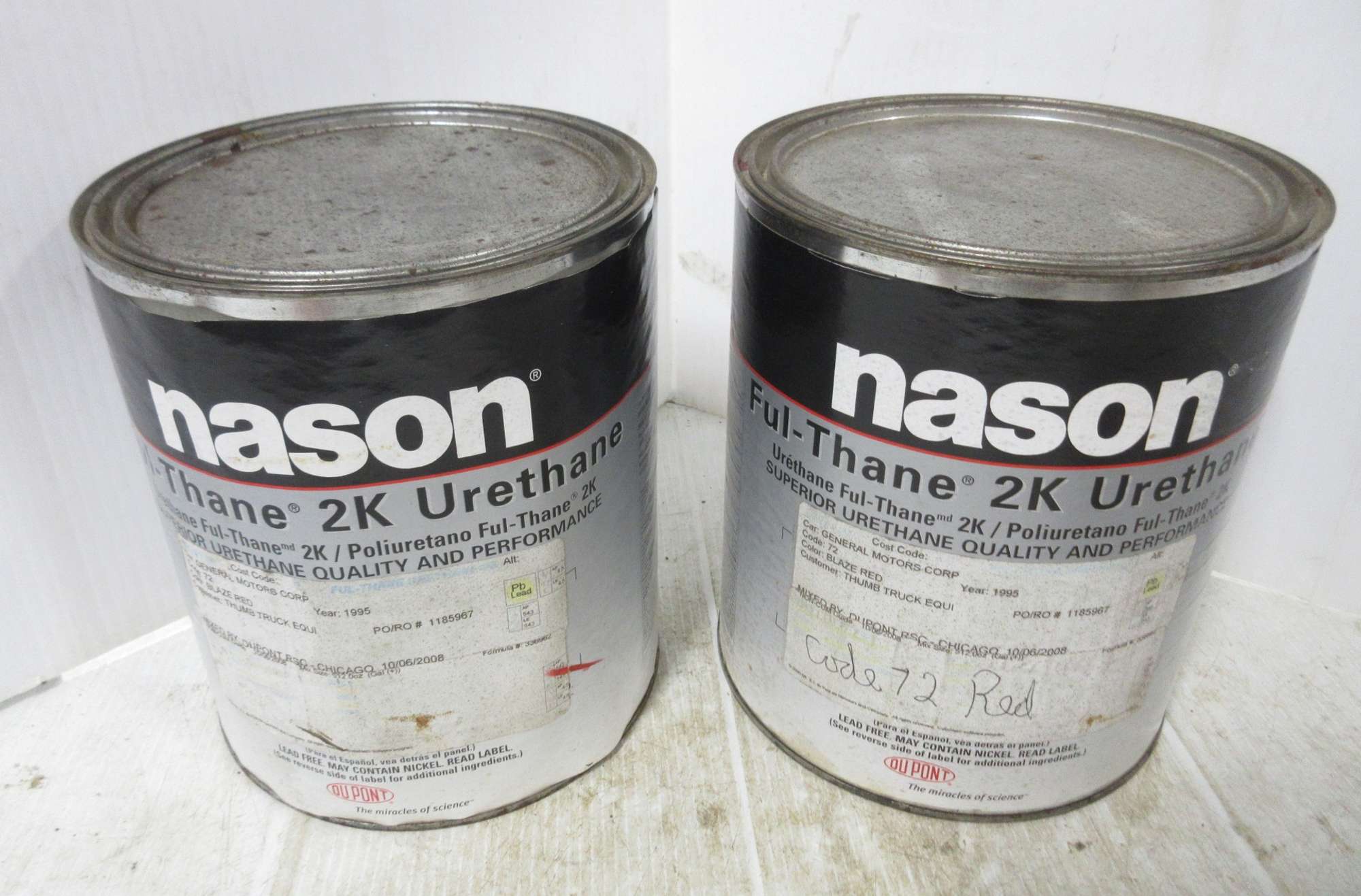 Albrecht Auctions (2) Gallons of Nason Dupont Paint, GM Blazer Red