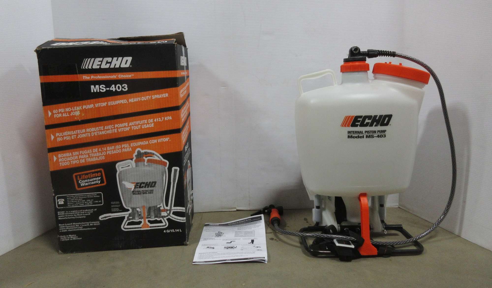 Albrecht Auctions Echo Backpack Sprayer, 60 PSI, Viton Equipped, Four
