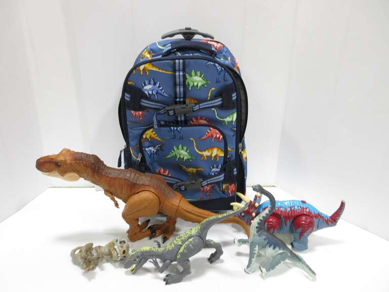 Dinosaur Rolling Backpack with (5) Dinos that Make Noise