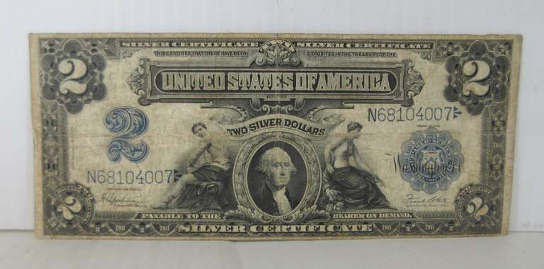 1899 $2 "Mini Porthole" Large Note, FR-258 with Desirable Speelman/White Signatures, George Washington on Obverse