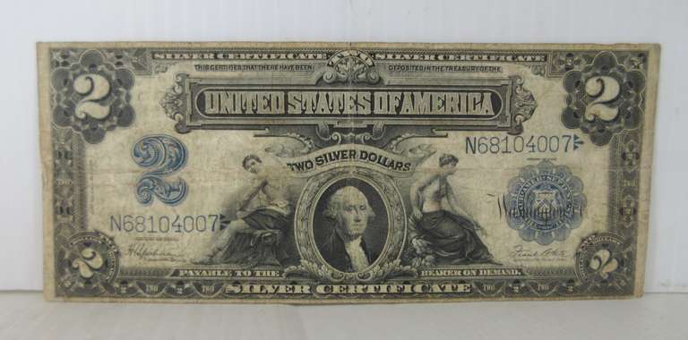 1899 $2 "Mini Porthole" Large Note, FR-258 with Desirable Speelman/White Signatures, George Washington on Obverse