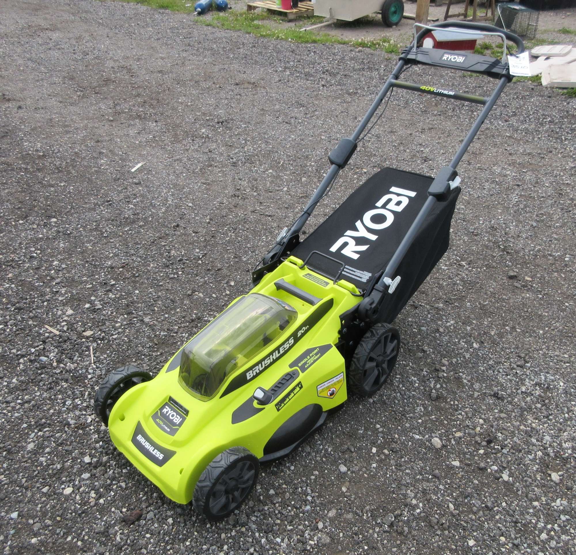 Albrecht Auctions Ryobi 20" Brushless Lawn Mower with Charger and Bagger