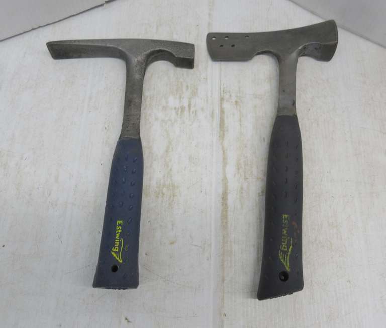 (2) Older Estwing Mason Hammer Roofing, Shingle, Drywall Hatchet Tools