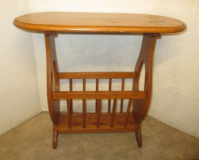 Wooden End Table with Magazine Rack on the Bottom