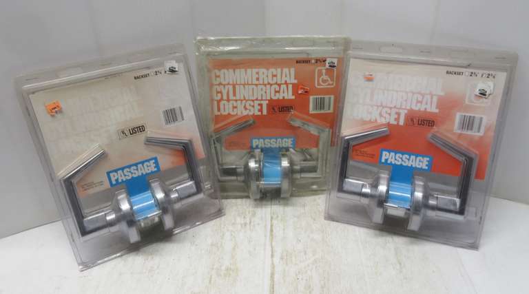 (3) Commercial Cylindrical Lock Sets