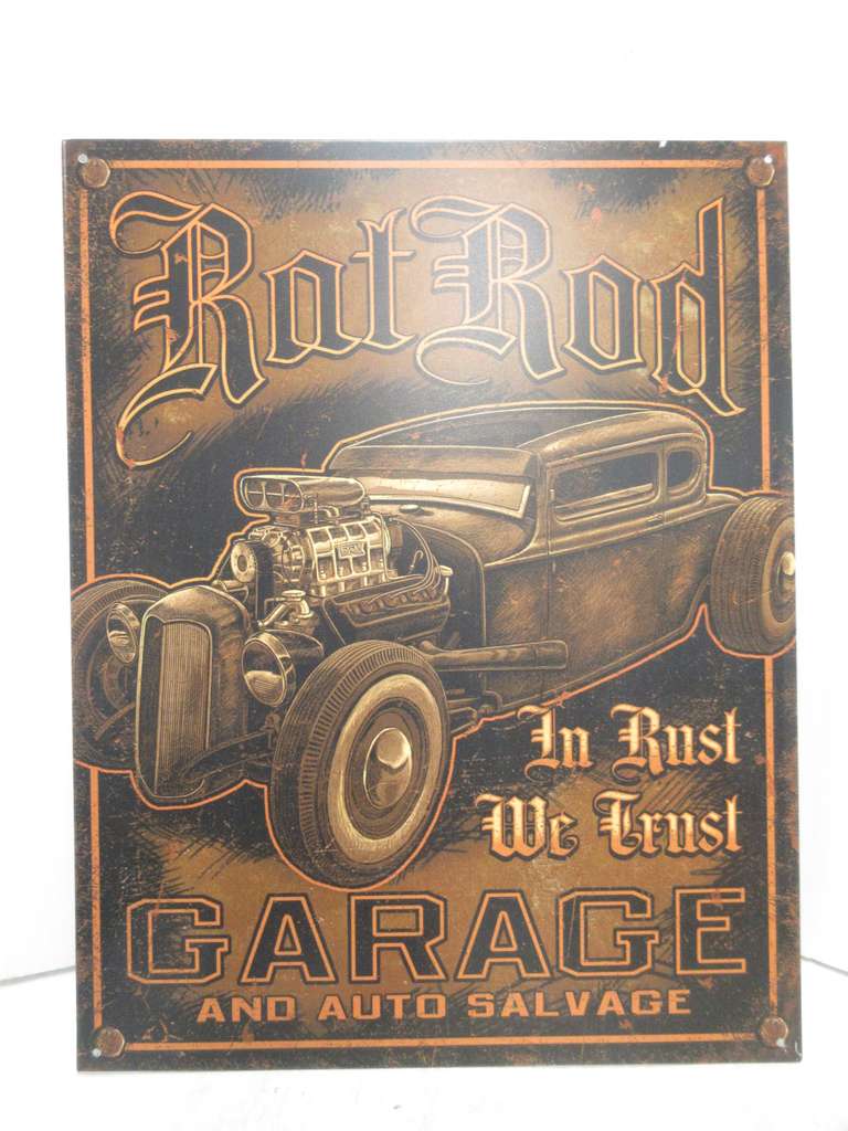 Modern Metal Rat Rod Sign