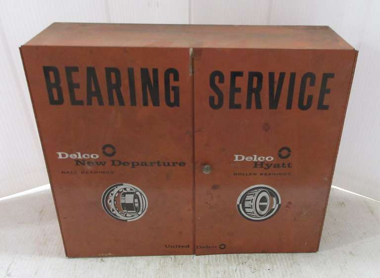 Delco Ball Bearing Service Parts Cabinet, Wall Mountable