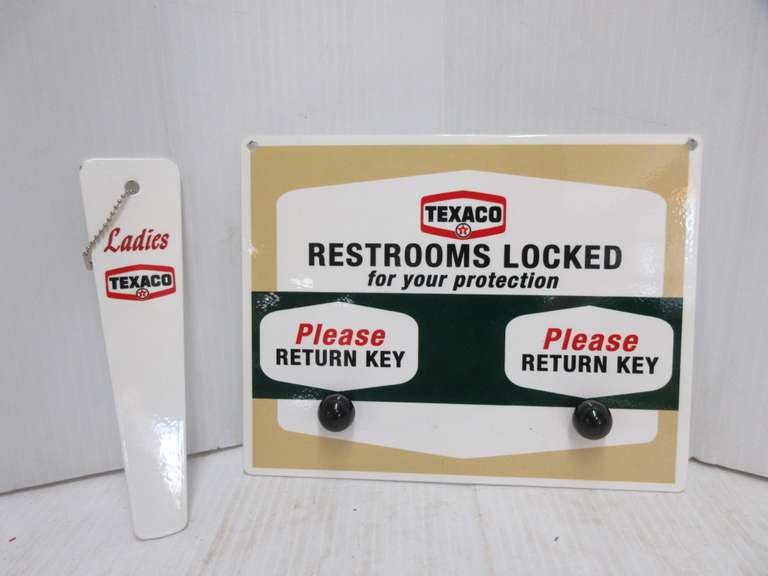 Modern Porcelain Texaco Restroom Sign