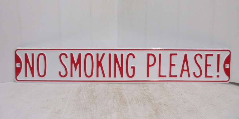 Metal Heavy Duty Sign, "No Smoking Please"