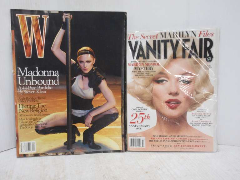 2003 "W" Magazine with 44-Page Madonna Portfolio, and 2008 Vanity Fair Marilyn Monroe 25th Anniversary Issue