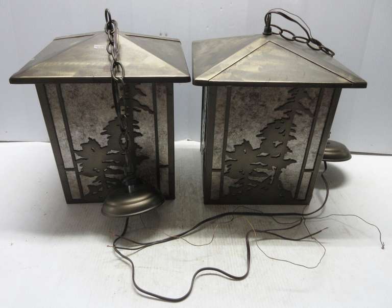 Pair of Hanging Pendant Lights, Came Out of the McDonalds in Houghton Lake, Matches Lot No. 4800