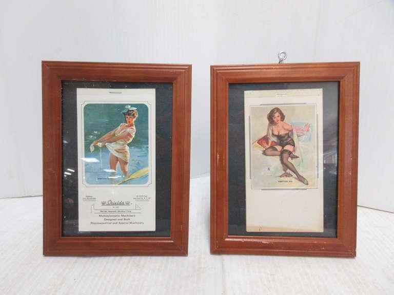 (2) Original Pin Up Girl Memo Pads, Artist Elgren