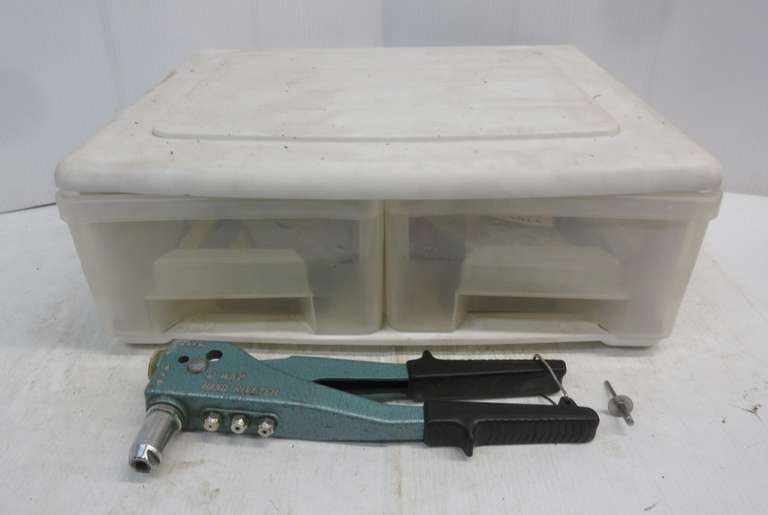 Two-Drawer Plastic Box with Rivets and Rivet Guns