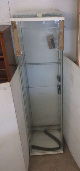 Tall Glass Display Case with Three Shelves