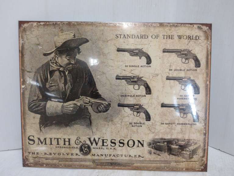 Modern Smith & Wesson Tin Sign, US Made