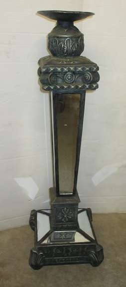 Metal and Mirror Plant/Candle Stand