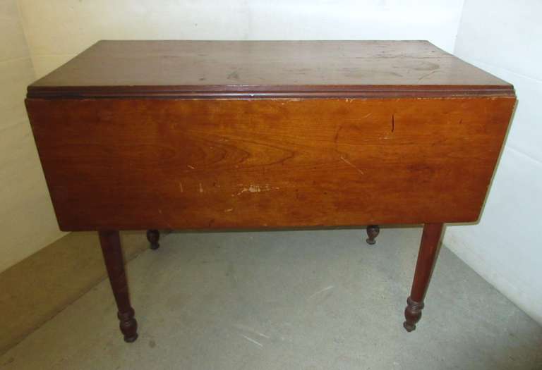 Antique Solid Cherry Drop Leaf Table