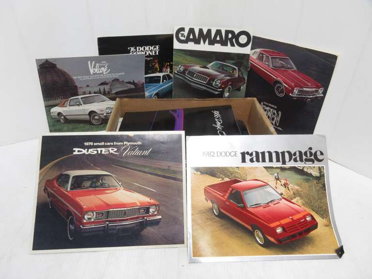 Over (50) Car Advertising Brochures from 1970's to 1990's, Most are Chrysler/Plymouth/Dodge, But Include Some Others