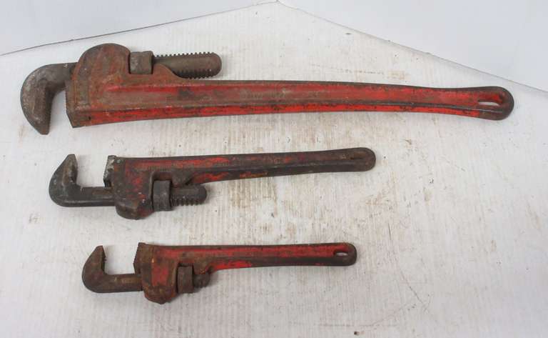 (3) Ridgid Co. USA Pipe Wrenches, Include: 10", 14", and 24"