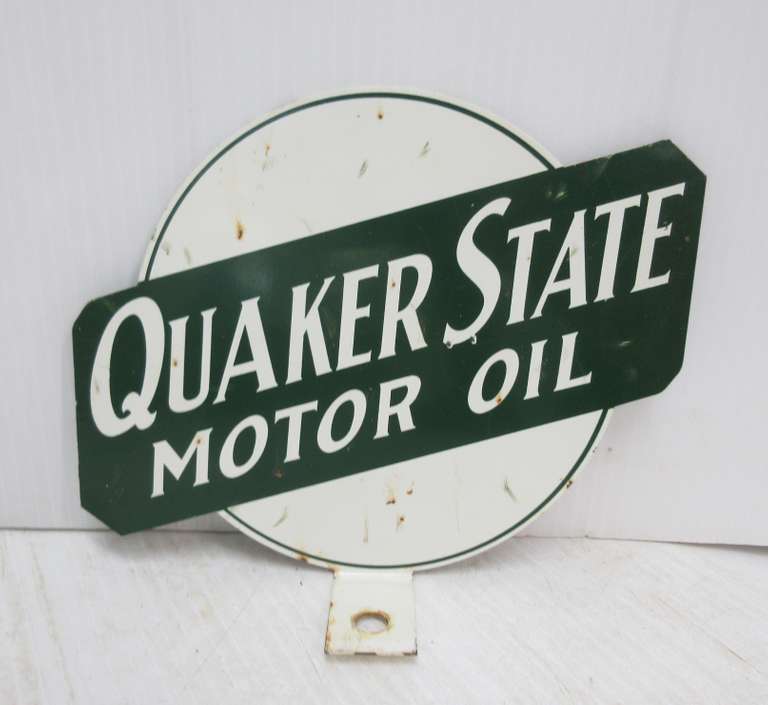 Older Reproduction Quaker State Motor Oil Paddle Sign