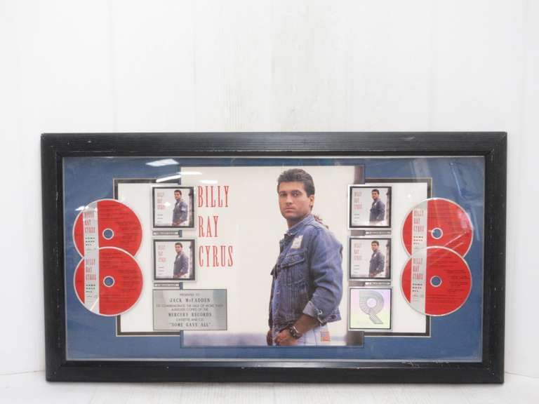 Billy Ray Cyrus Mercury Records Award for Sale of 4,000,000 Cassettes and CD's of Some Gave All Record with Achy Breaky Heart Presented to His Manager Jack McFadden by Riaa
