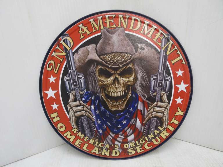 Modern Tin 2nd Amendment Tin Sign, America's Original Homeland Security, US Made