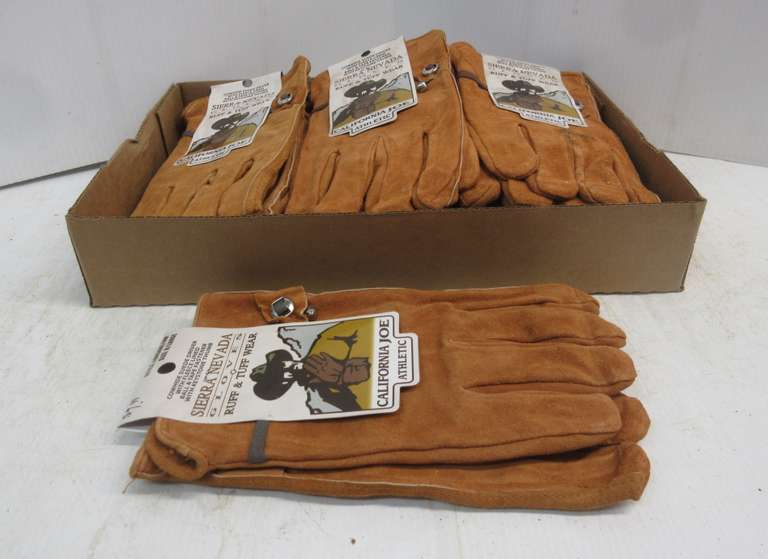 (10) Pairs of Mens Suede Leather Work Gloves, Size XL, Ruff & Tuff Wear by California Joe