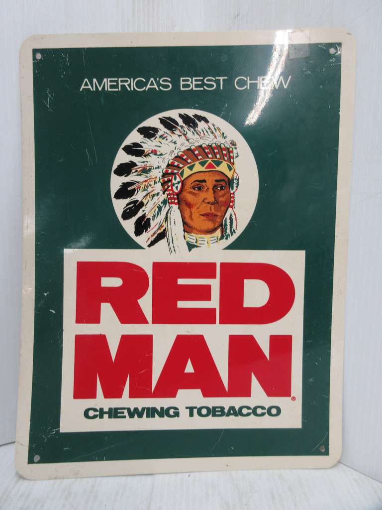 Older Plastic/Vinyl Red Man Chen Sign