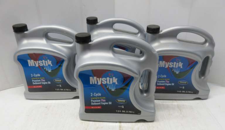 (4) Gallons of Mystic Synthetic Blend Two-Cycle Outboard Motor Oil