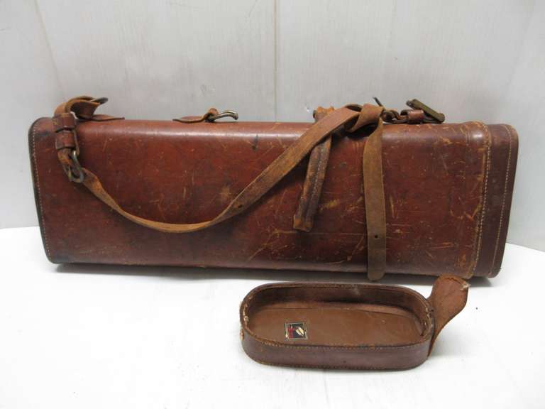 Older Leather Gun Case with Brass Fittings