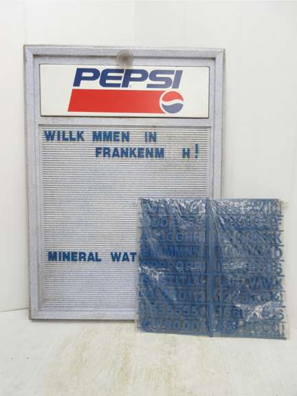 Pepsi Menu Board with Letters and Numbers