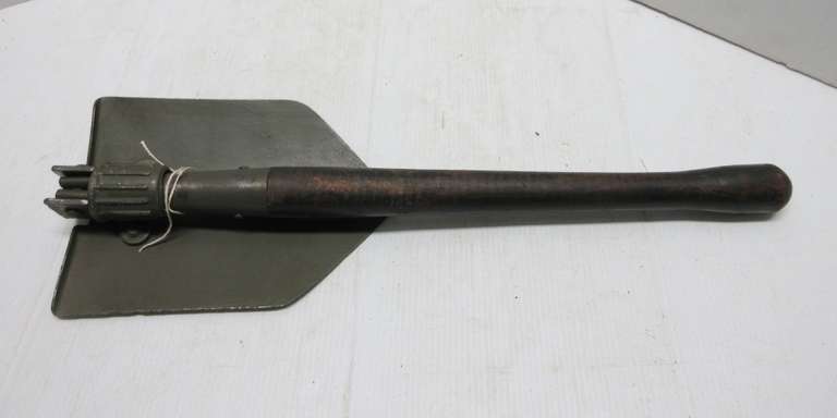 Older Military Wood Handle Trenching Collapsible Shovel