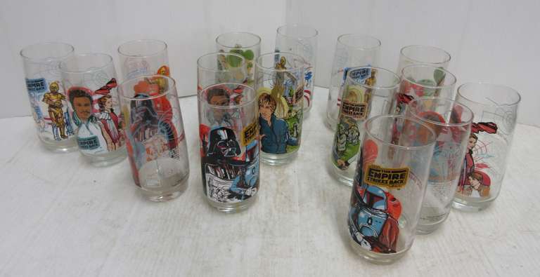 Star Wars Burger King Glasses, Including: (3) 1977 Star Wars, and (13) 1980 The Empire Strikes Back