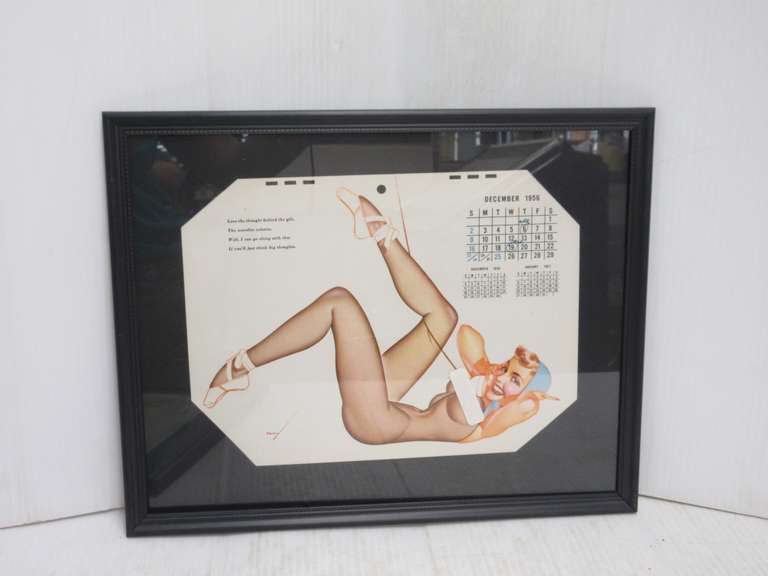 Original Pin Up Girl Calendar, Illustration Artist Petty