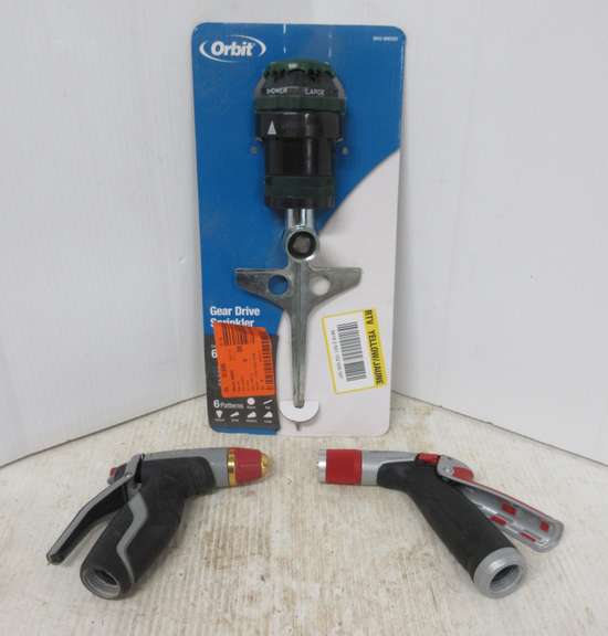 Orbit Gear Drive Sprinkler, and (2) Gilmour Nozzles