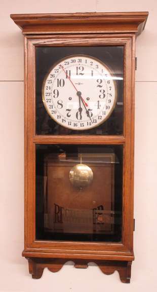 Howard Miller Wood Regulator Clock, Model No. 612-463, Has Pendulum 