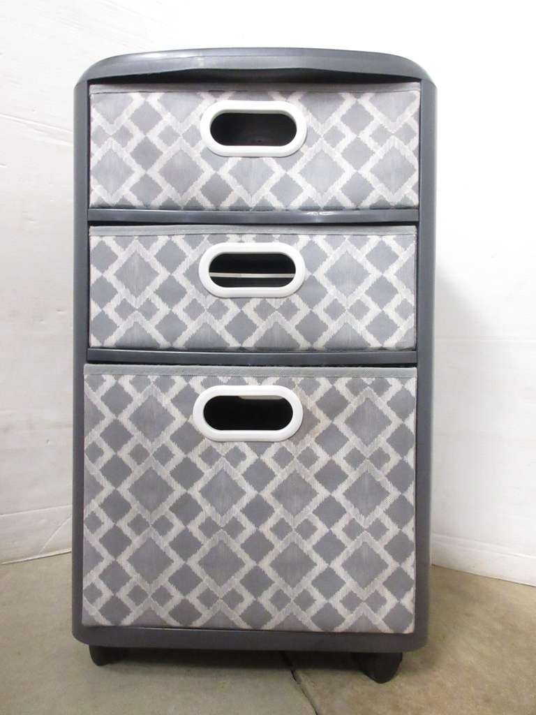 Three-Drawer Fabric Cart on Wheel