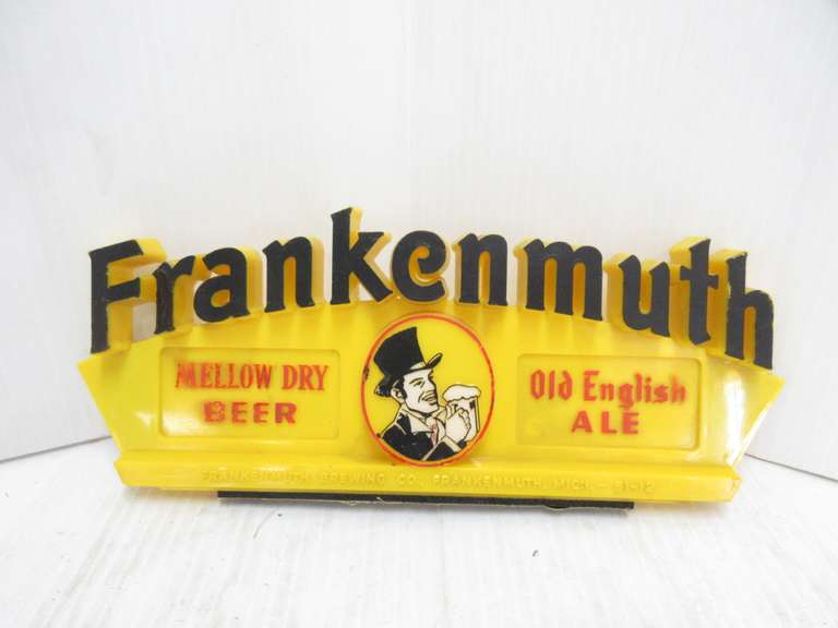 1950's Frankenmuth, MI Brewing Company Mellow Dry Beer Display Sign