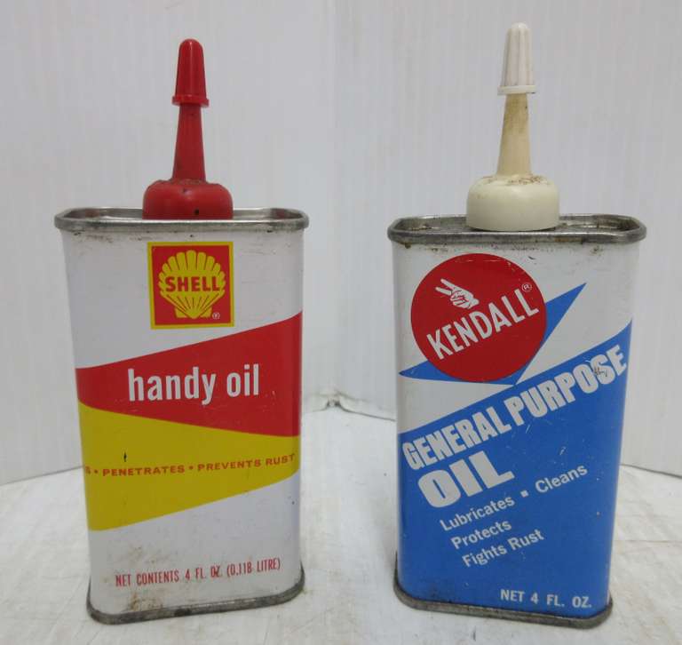 (2) Oil Cans, Original Oil: Shell and Kendall