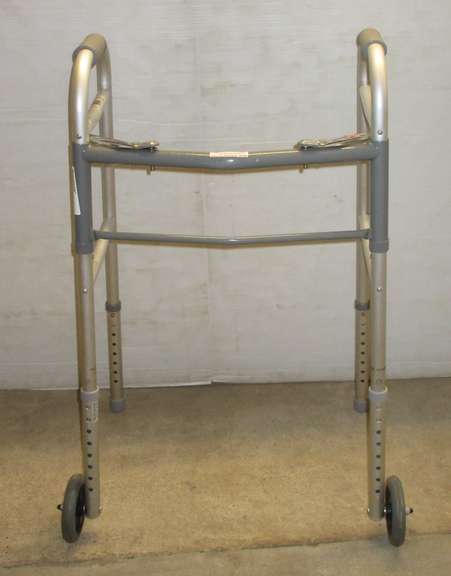 Foldable Three-Sided Aluminum Walker with Adjustable Height