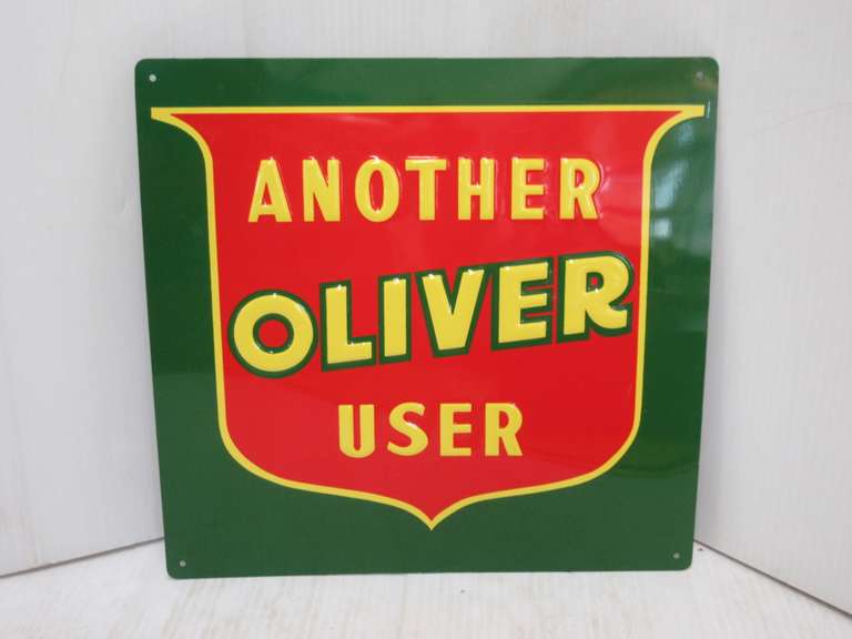 Modern Metal Oliver Dealer Embossed Farm Tin Sign