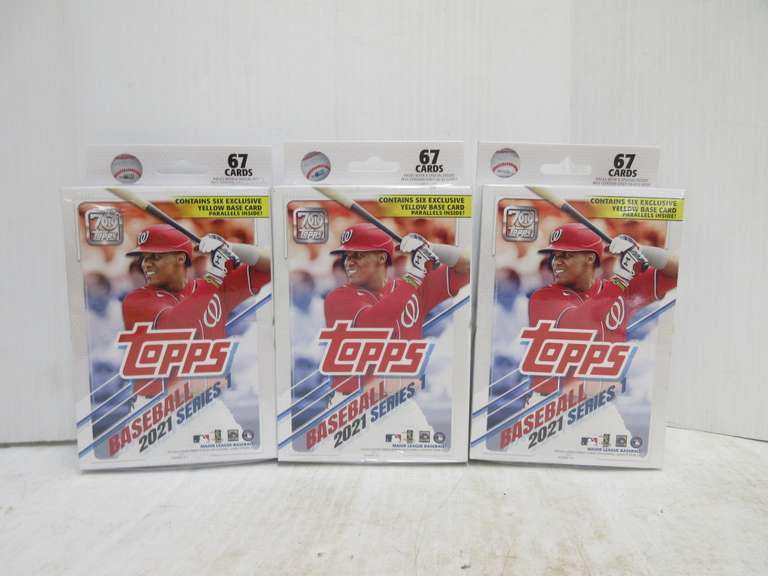 (3) 2021 Topps Series 1 Walgreens Hanger Box, Each Box has Six Yellow Parallel Cards