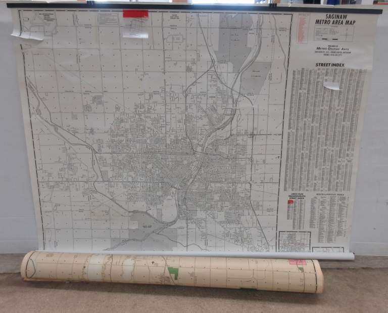 Wall Flint Metro Area Map, and Wall Saginaw County Area Map