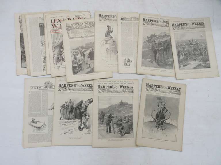 (14) Original Harper's Weekly Newspapers from 1900