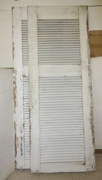 (2) Old Wood Shutter Doors