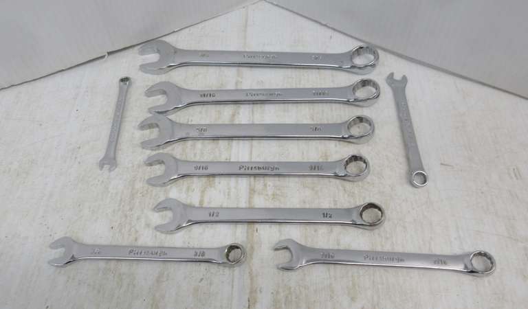 (9) Pittsburgh Wrenches: 1/4" to 3/4"