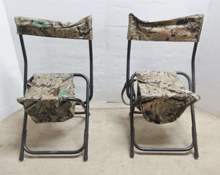 (2) Lightweight Folding Camo Hunting Chairs